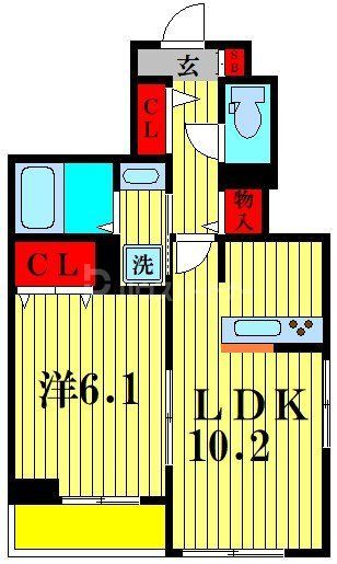 松戸市八ケ崎のアパートの間取り