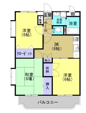 鹿児島市西陵のマンションの間取り