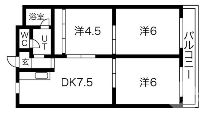 堺市堺区緑ヶ丘南町のマンションの間取り