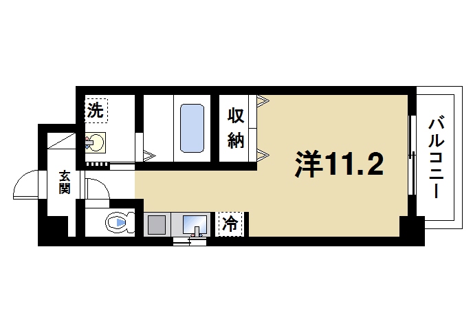 奈良市三条大宮町のマンションの間取り