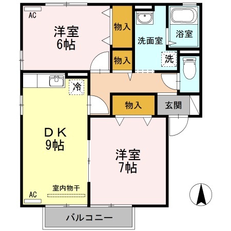 リビングタウン西長戸　Ｂ棟の間取り