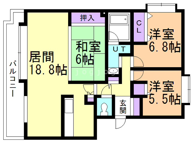 札幌市南区中ノ沢のマンションの間取り