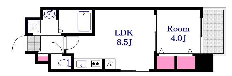 広島市中区本川町のマンションの間取り