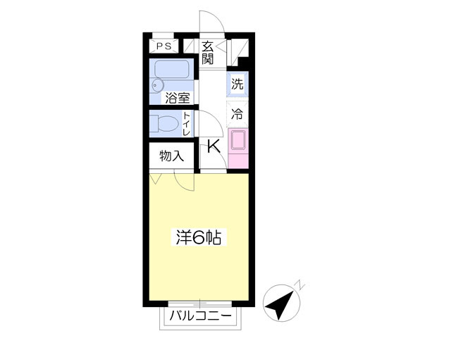 富谷市東向陽台のアパートの間取り