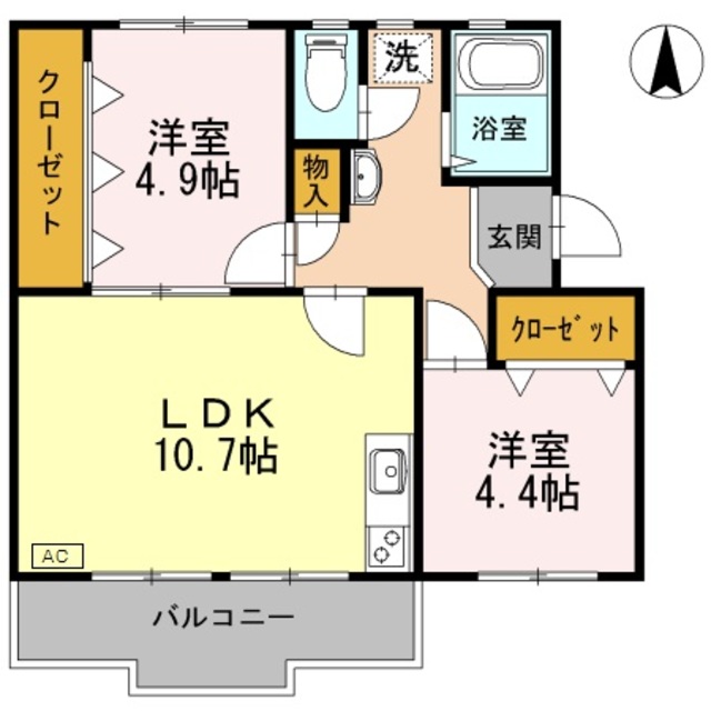 神戸市北区泉台のマンションの間取り