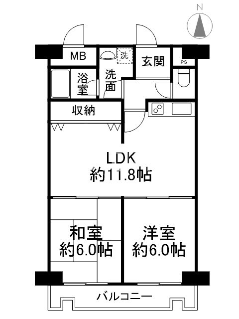 嵯峨ハイツの間取り