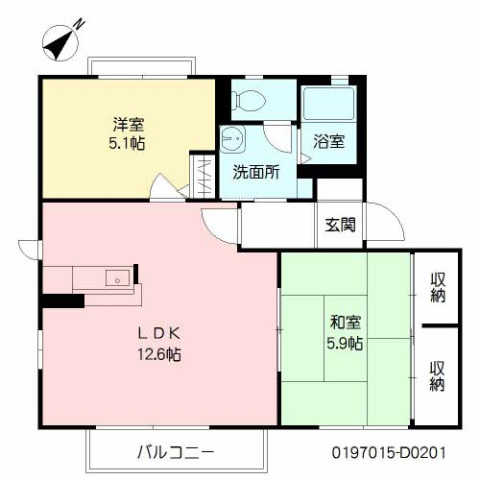 花ぞ野ローズガーデンF棟の間取り