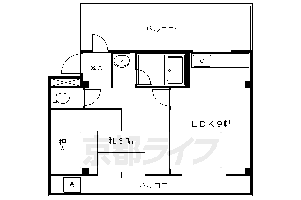 京都市左京区一乗寺地蔵本町のマンションの間取り