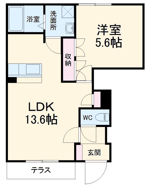 川崎市麻生区片平のアパートの間取り