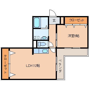 奈良市大宮町のマンションの間取り