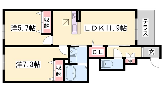 ラ　グリシーヌの間取り