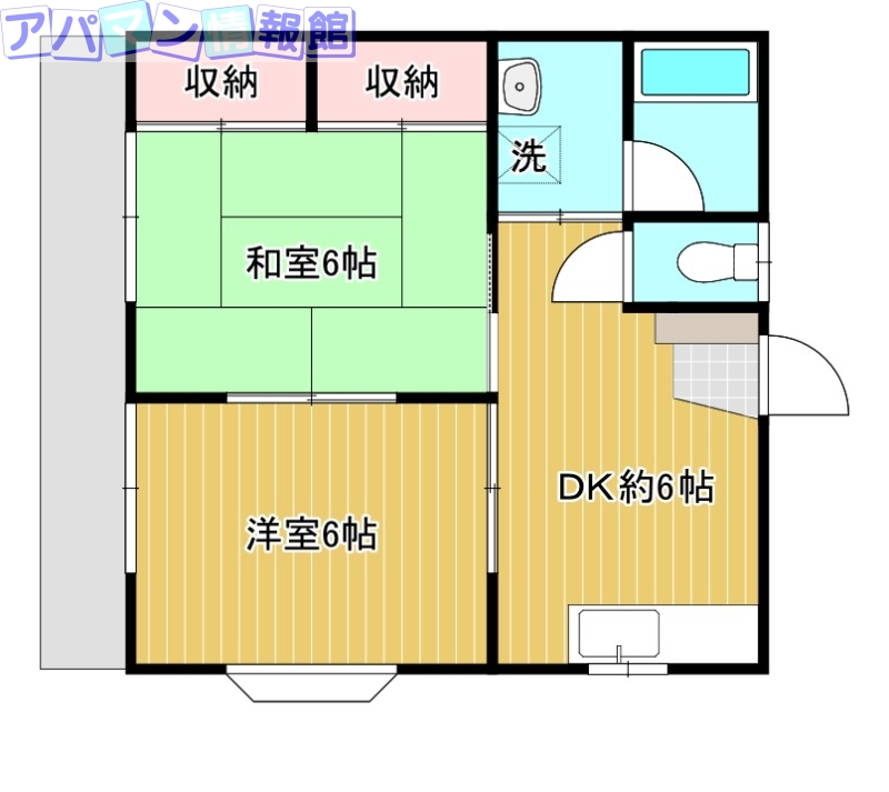 新潟市江南区砂岡のアパートの間取り