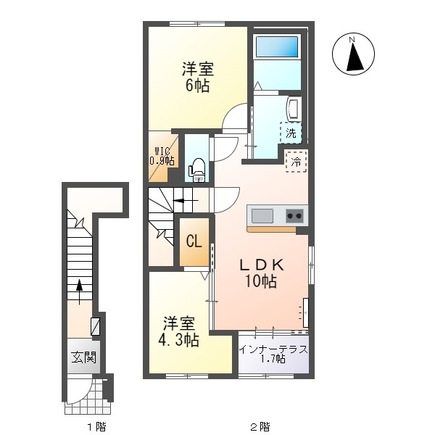 一宮市長島町新築アパートの間取り