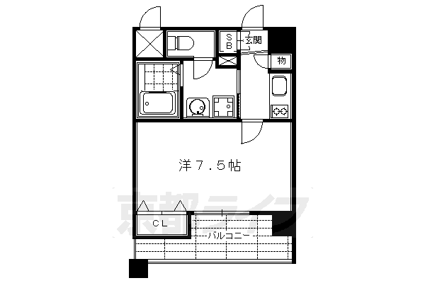 【京都市東山区三町目のマンションの間取り】