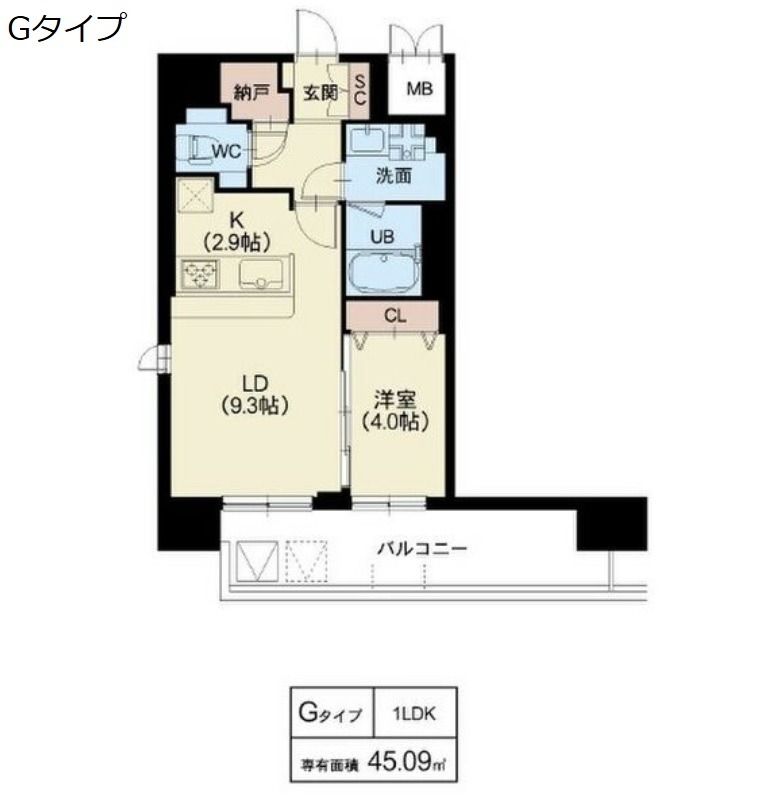 大阪市浪速区戎本町のマンションの間取り