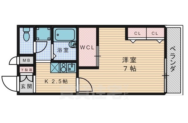 枚方市茄子作北町のアパートの間取り