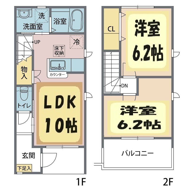 前橋市粕川町女渕のアパートの間取り