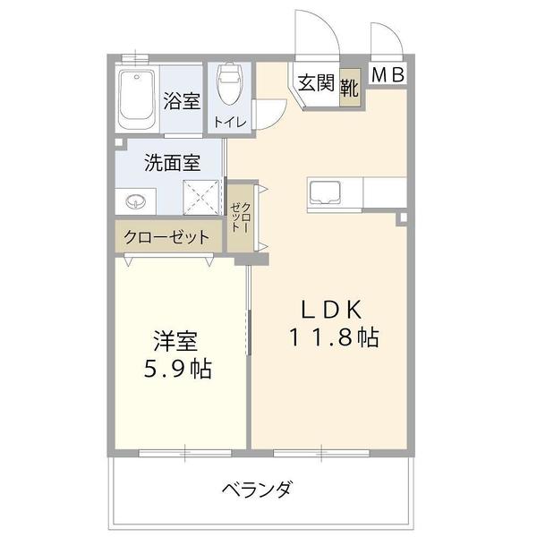 うるま市与那城照間のマンションの間取り