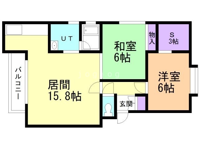 札幌市北区屯田二条のアパートの間取り