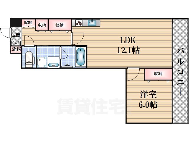 大阪市浪速区日本橋のマンションの間取り