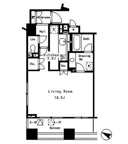 港区南麻布のマンションの間取り