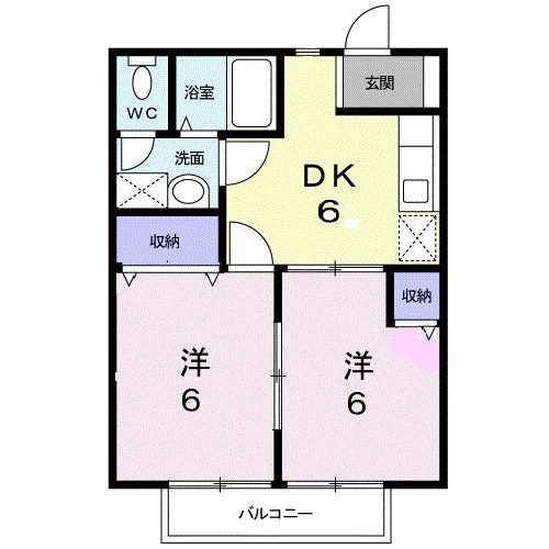 猿島郡五霞町原宿台のアパートの間取り