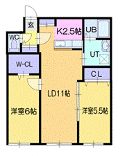 千歳市青葉のマンションの間取り