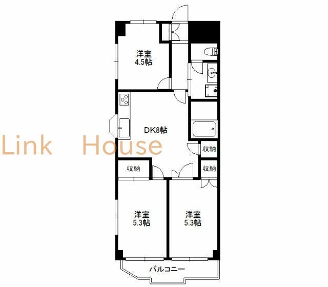 江戸川区南葛西のマンションの間取り