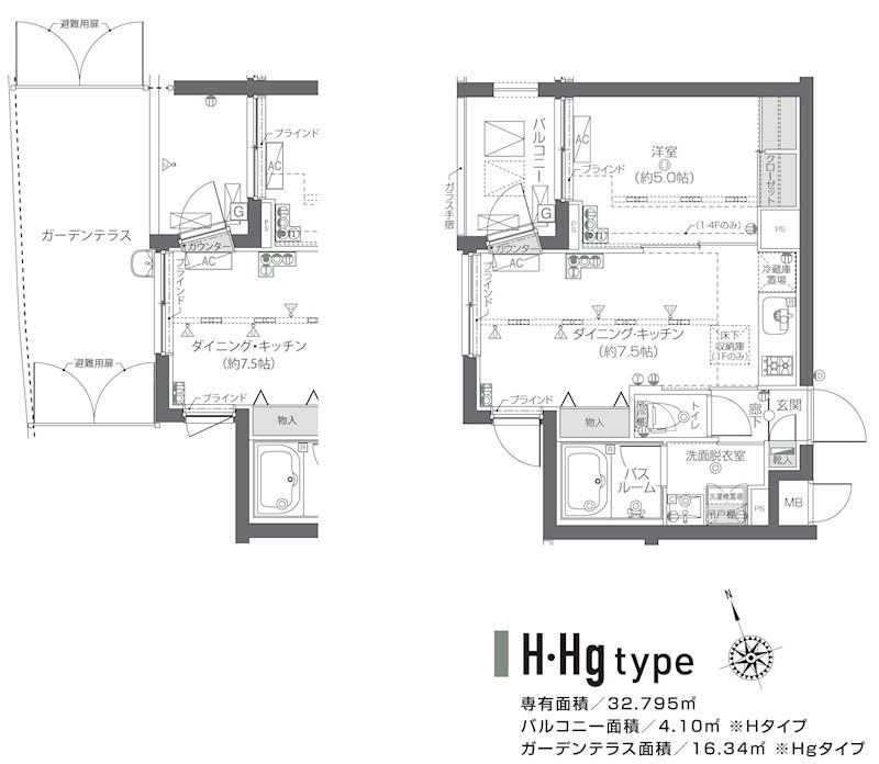新宿区若松町のマンションの間取り