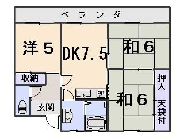 コーポ弘和の間取り写真