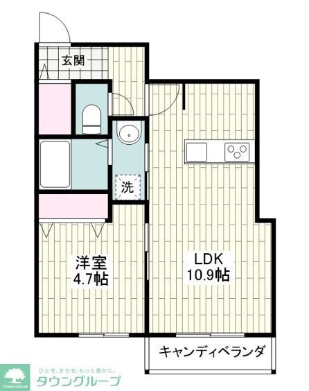 小田急江ノ島線 南林間駅 徒歩4分 3階建 築1年の間取り写真