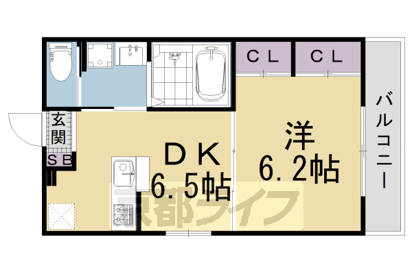 京福電鉄北野線 北野白梅町駅 徒歩39分 2階建 築5年の間取り写真