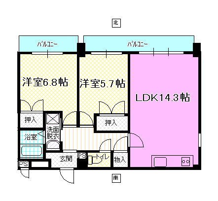 エイトウッドマンションの間取り