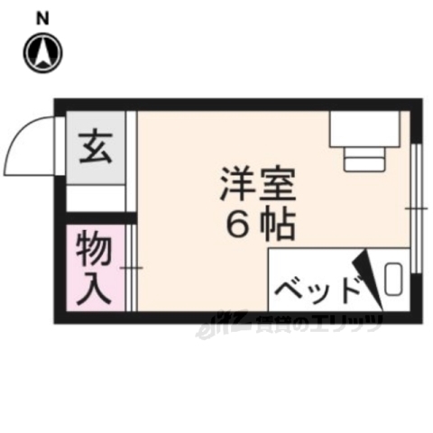 京都市左京区北白川西平井町のアパートの間取り