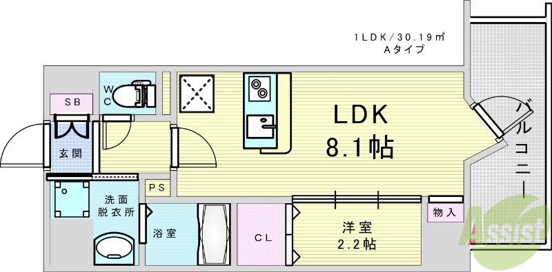 MODERAN　PALAZZO江坂AXIAの間取り