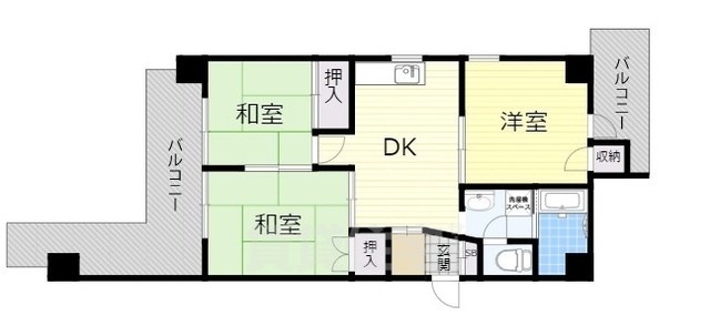 豊中市熊野町のマンションの間取り