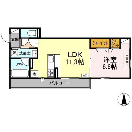 松山市西石井のアパートの間取り