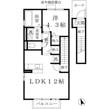 ストーンイエロー加古川の間取り