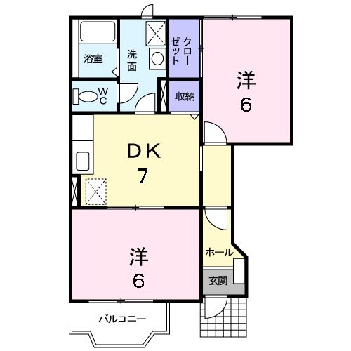 八戸市売市のアパートの間取り