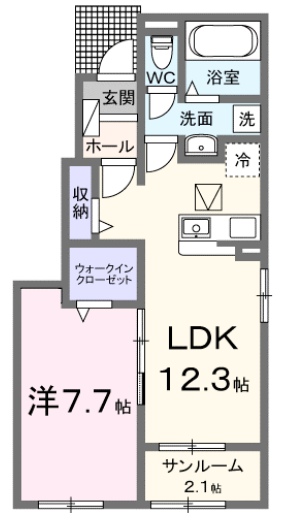 井原市西江原町のアパートの間取り