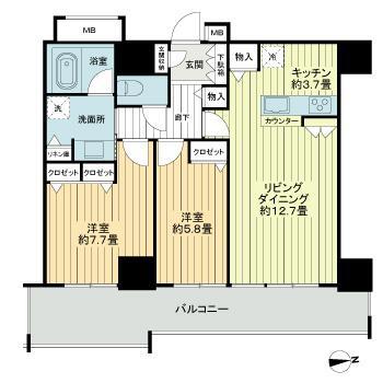 那覇市おもろまちのマンションの間取り