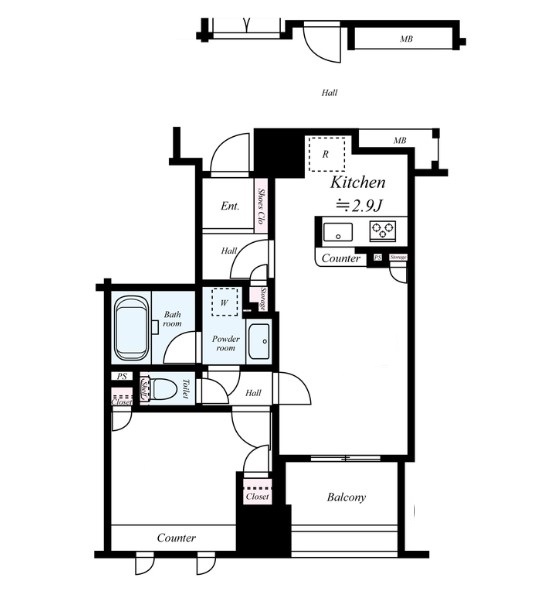 【中央区築地のマンションの間取り】