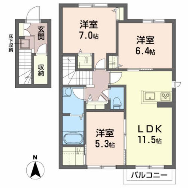 シャーメゾンシャングリラＡの間取り