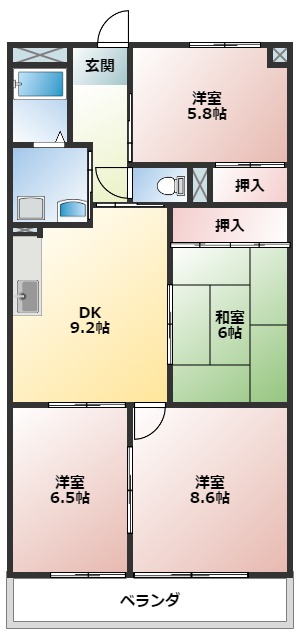 アーバンコート入場の間取り