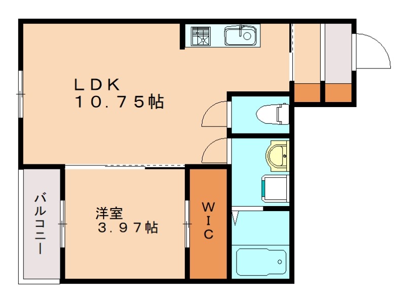 北九州市戸畑区元宮町のアパートの間取り