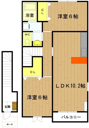 伊勢市一色町のアパートの間取り