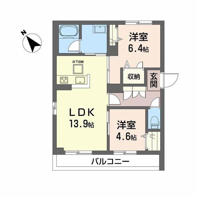 グリナージュ片島Ａ棟の間取り