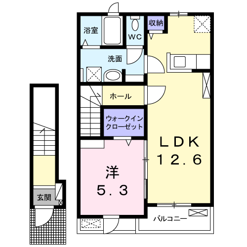 高砂市緑丘のアパートの間取り