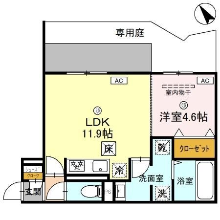 堺市北区黒土町のアパートの間取り