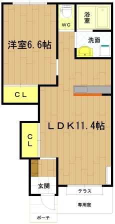 伊勢市二見町西のアパートの間取り